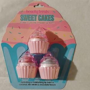 Beauty Treats Sweet Cakes Pink Cupcake Lip Balm - 3 Pack